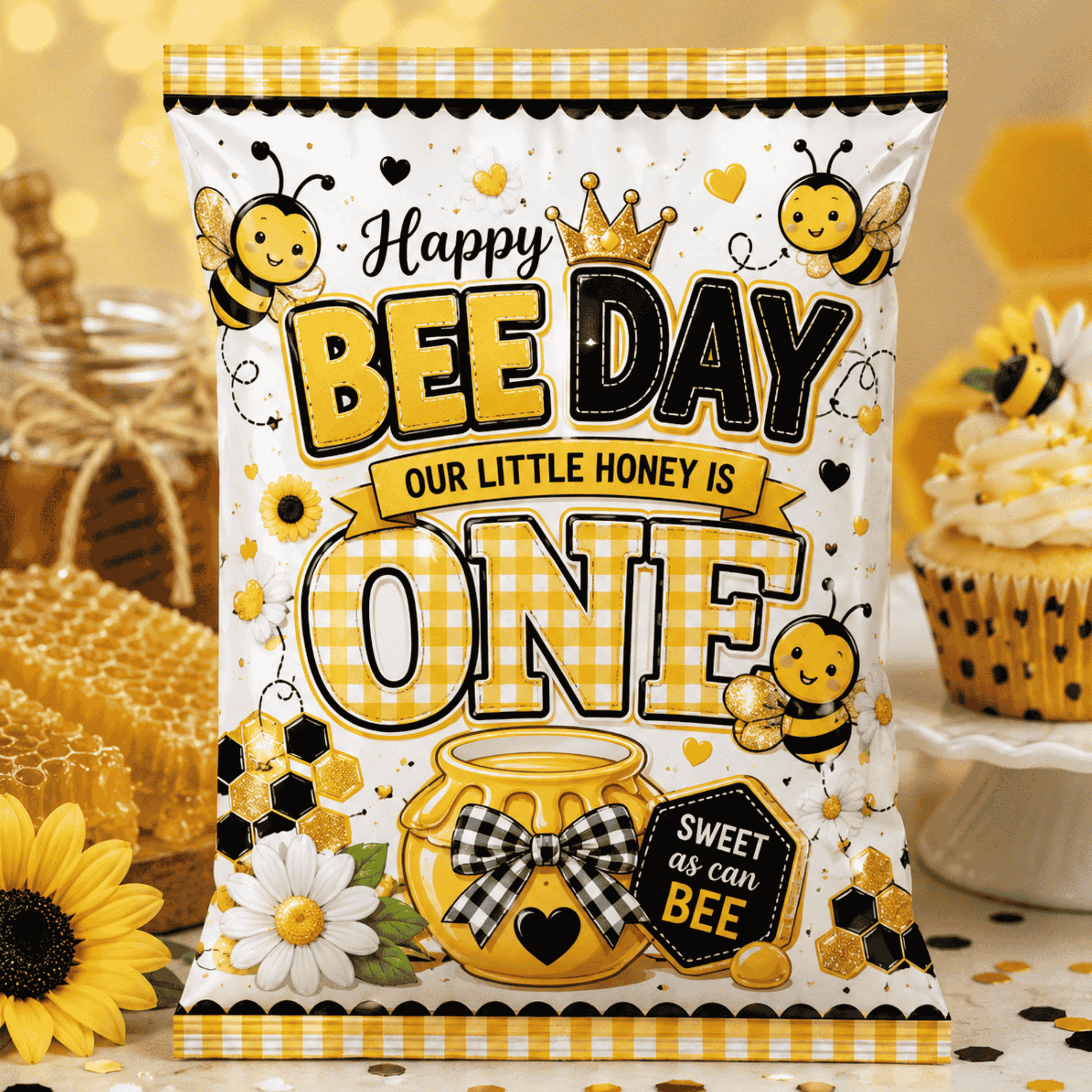 Bee Day Birthday Party Chip Bags