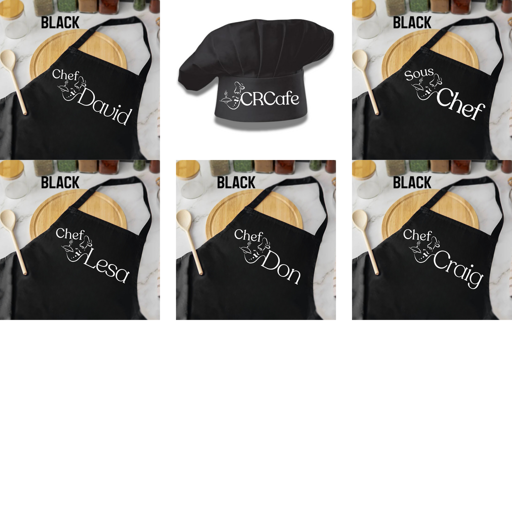 Custom Chef Apron and Hat Set - Personalized Cooking Apron for Men & Women - Custom Name Kitchen Apron for BBQ, Grilling, and Professional Chefs - Unique Culinary Gift for Dad, Mom, or New Homeowners