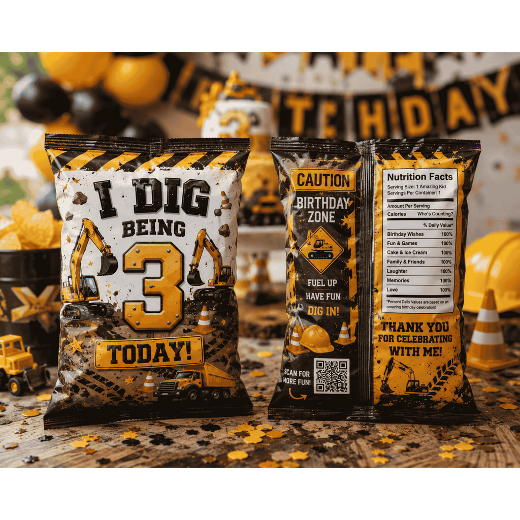 Construction Theme Custom Chip Bag Design