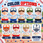 Draft Pick 1 personalized baseball photo cupcake topper color options including red white and blue blue brown green black orange red beige and custom colors