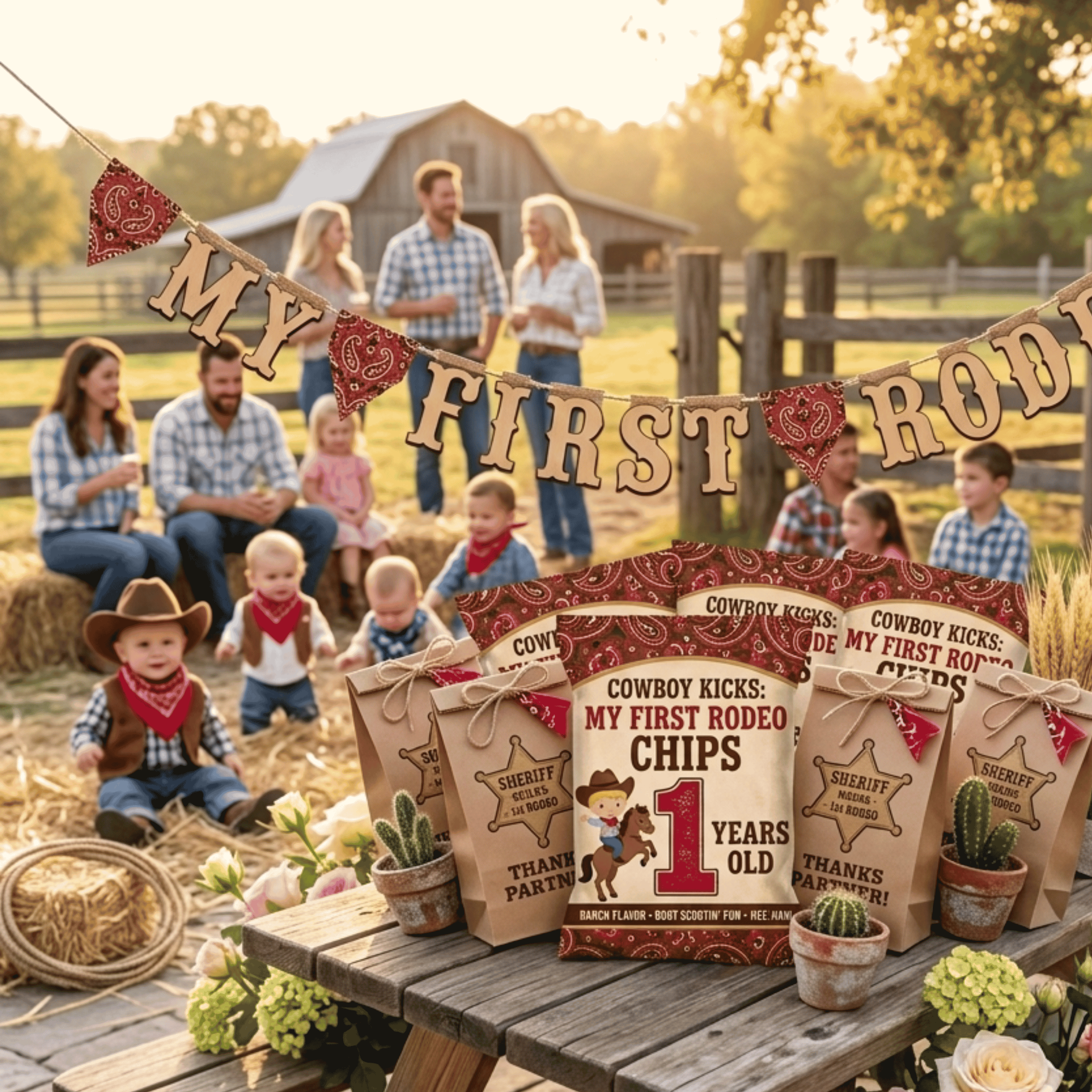 My First Rodeo Birthday Chip Bags