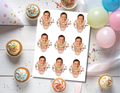 Printable Cupid photo cupcake toppers featuring both girl and boy Valentine Cupid design options with a child’s face added to each character