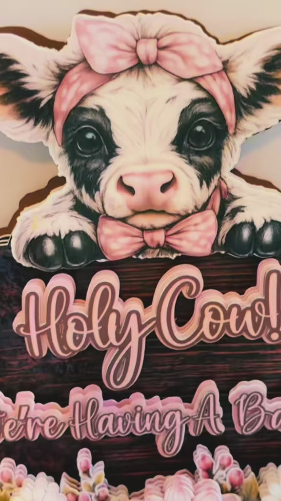 Holy Cow Baby Shower Bundle | Cow Theme Baby Shower Decorations & Party Favors