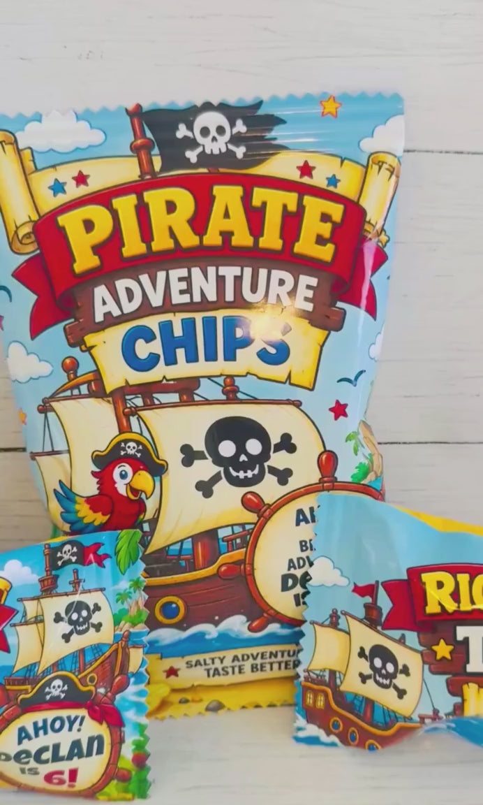 Pirate Birthday Chip Bags | Personalized Filled or DIY Party Favors
