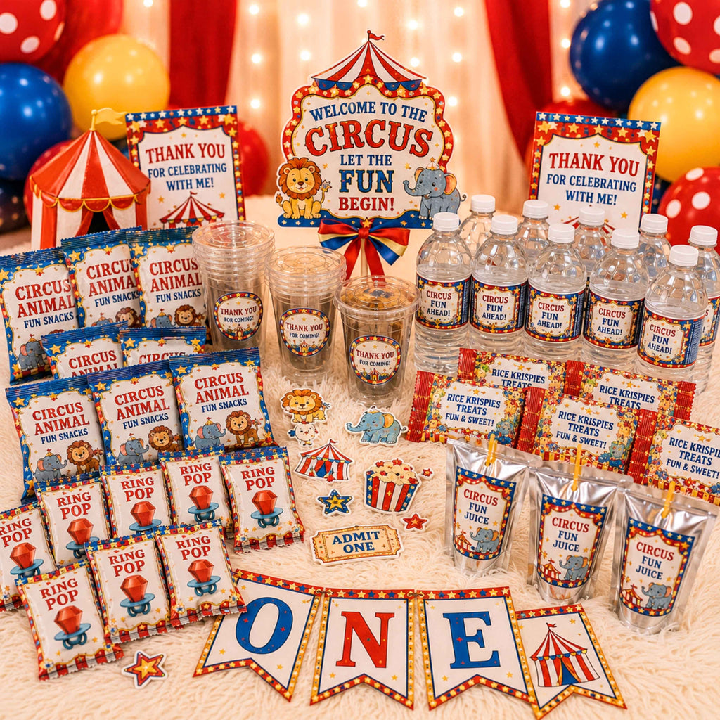 Custom Birthday Party Favor Bundle | Personalized Kids Party Decorations | Complete Party Package