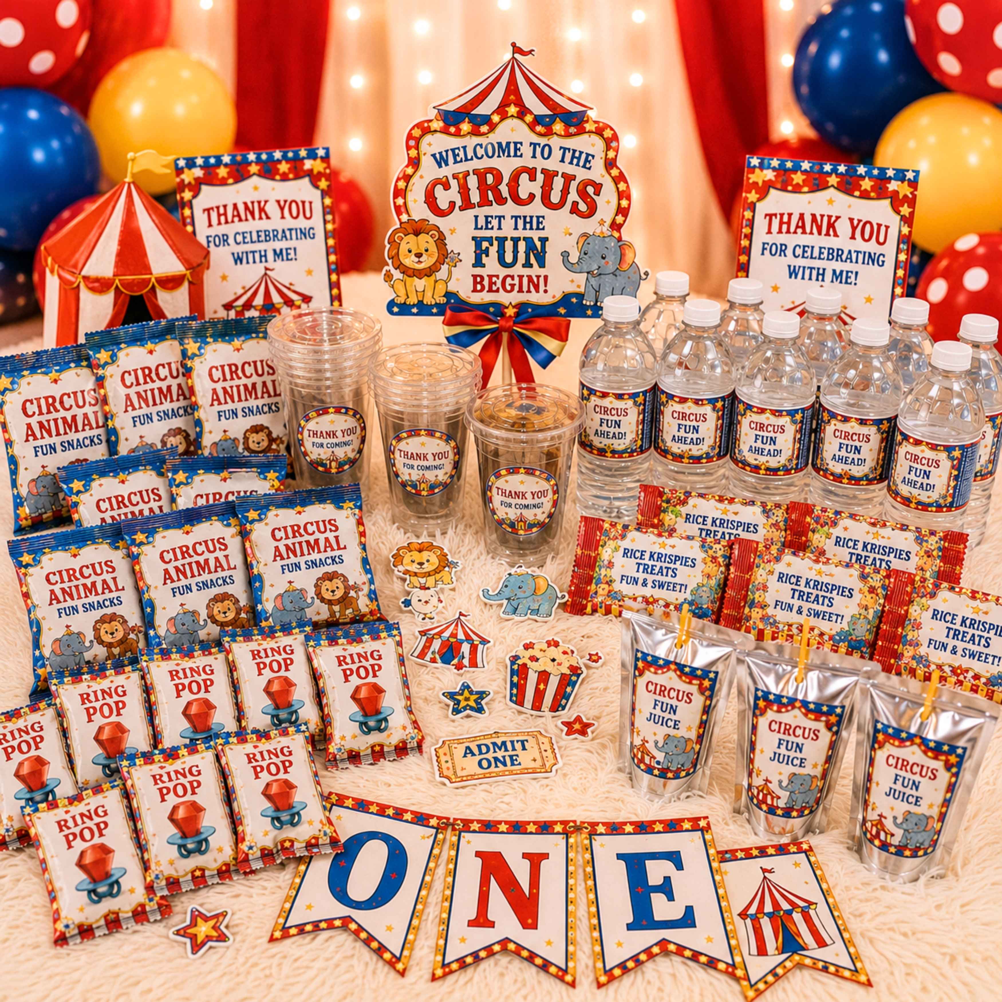 Custom Birthday Party Favor Bundle | Personalized Kids Party Decorations | Complete Party Package
